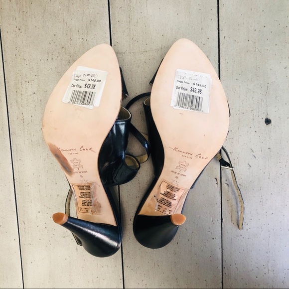 Kenneth Cole Black Strappy Heels Size 7.5 - Picture 6 of 6